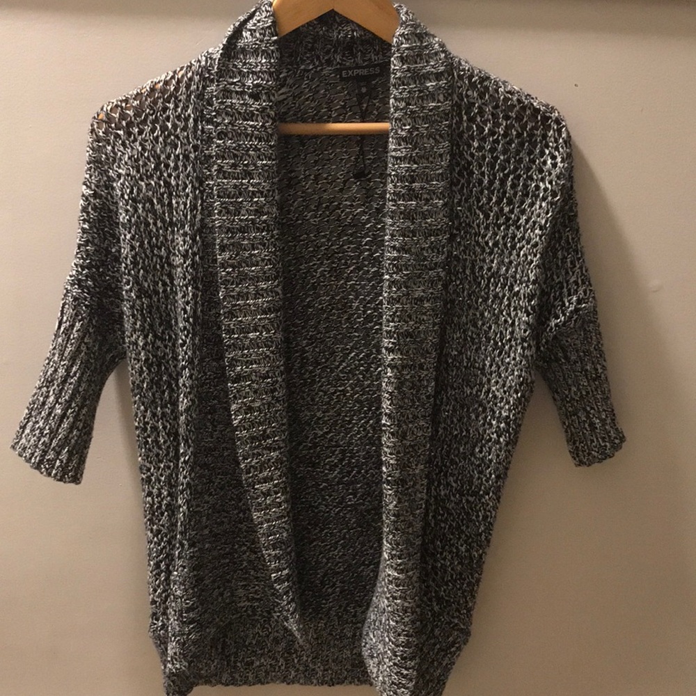 Black and white heathered cardigan